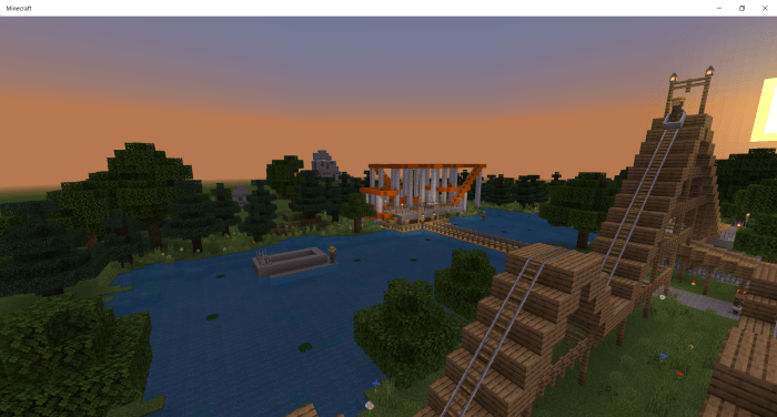 Am Land Amusement Park Map Minecraft Pe Bedrock Maps 845x390