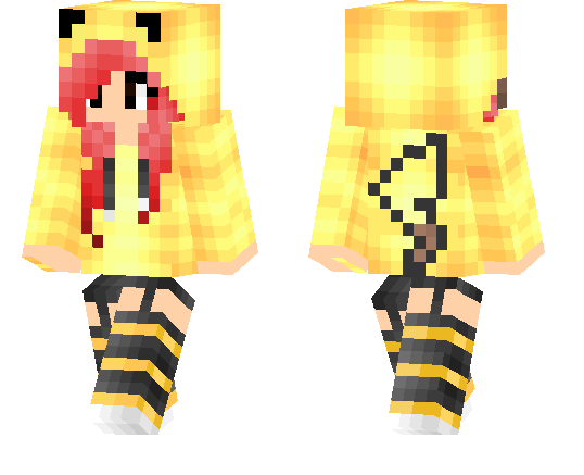 red hair pikachu girl