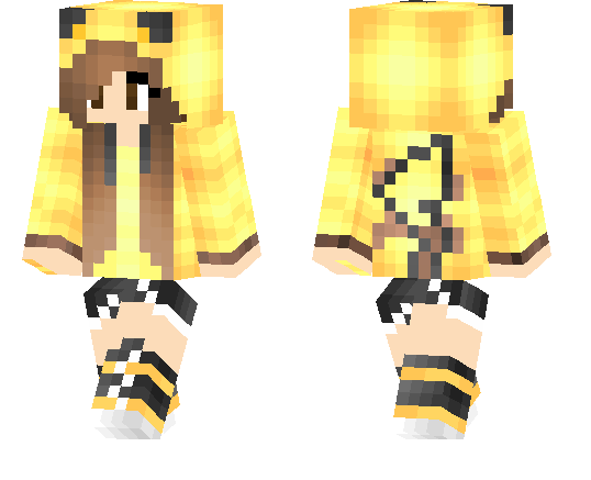 brown hair pikachu skin