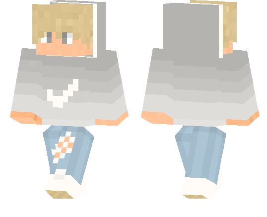 Blonde Hair Grey Sweater