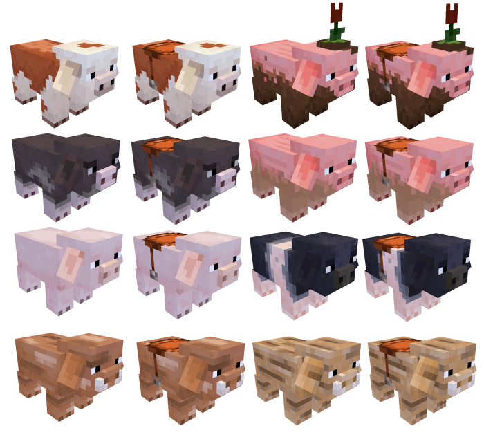 Minecraft Pig Printable Minecraft Pigs Variants (over 20 Textures!)