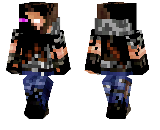 Half Enderman Half Steve | Minecraft PE Skins