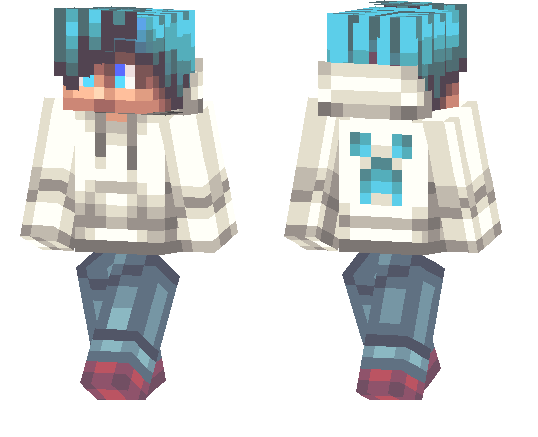 Blue haired bot skin