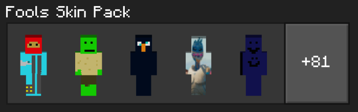Fools Skin Pack — Minecraft Bedrock addon, screenshot 6
