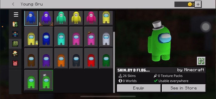 Among Us + Fall Guys 3D Minecraft Skin Packs, screenshot 1