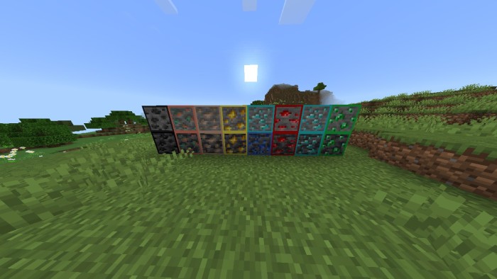 Outlined Ore+ V1.0 — Minecraft Bedrock texture pack, screenshot 1