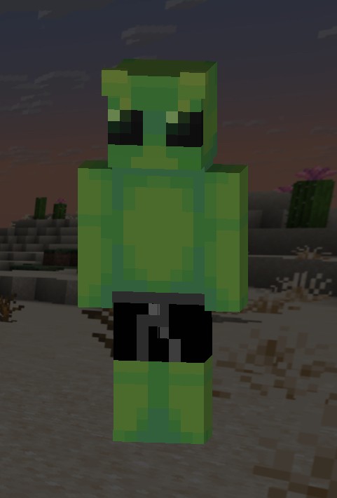Alien with boxers skin — Minecraft Bedrock addon, screenshot 1