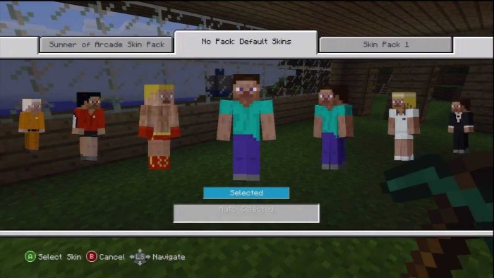 No Pack: Default Skins — Minecraft Bedrock addon, screenshot 1