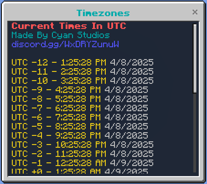 Timezones — Minecraft Bedrock addon, screenshot 3