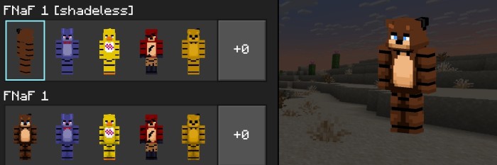 FNaF 1 Animatronics — Minecraft Bedrock addon, screenshot 1