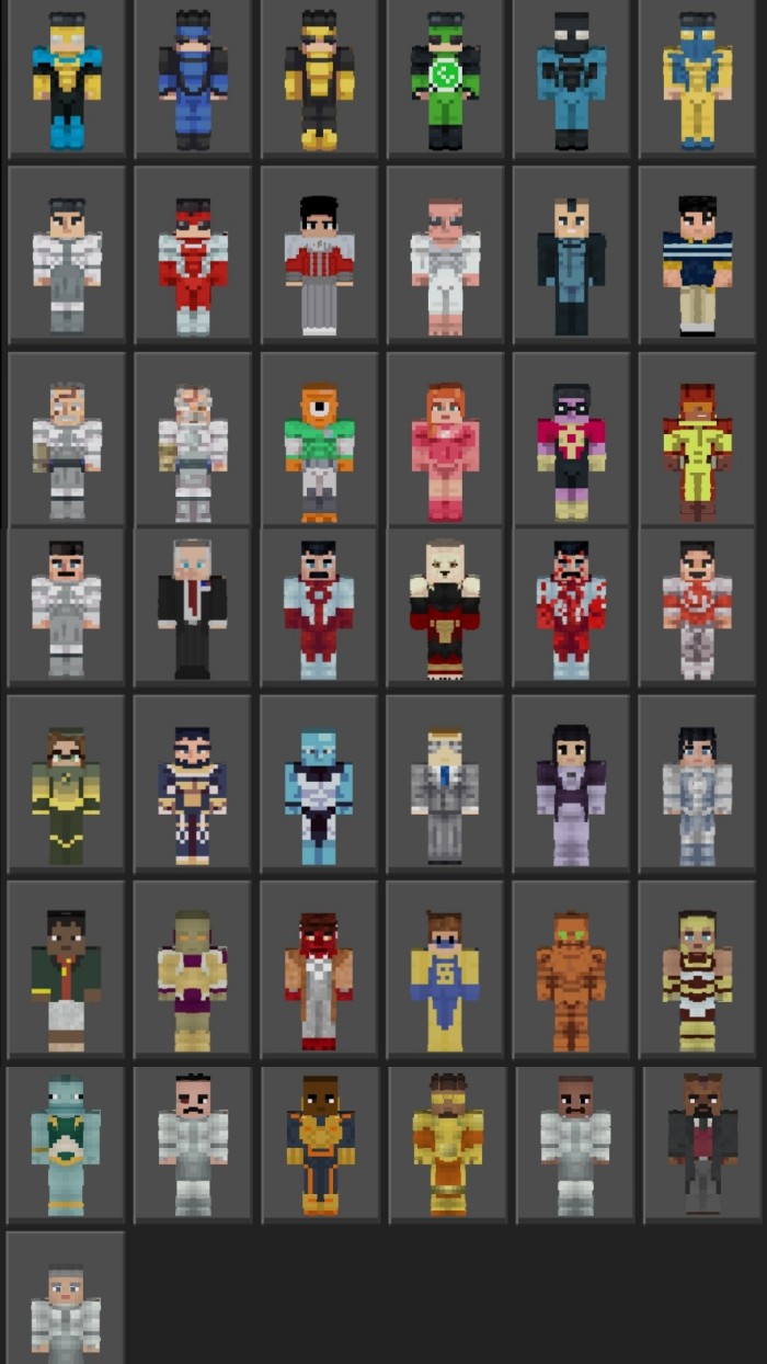 Invincible Skin-Pack — Minecraft Bedrock addon, screenshot 1