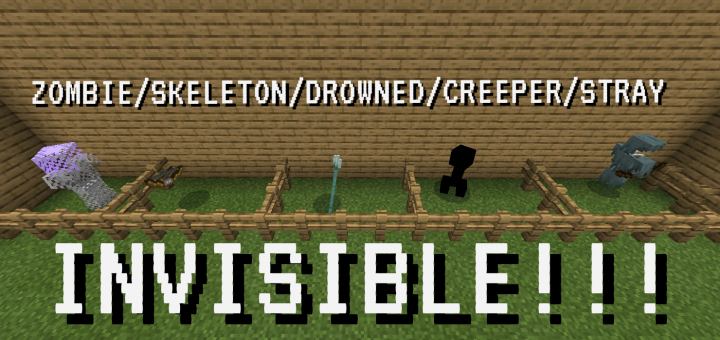 Minecraft But Hostile Mobs Are Invisible