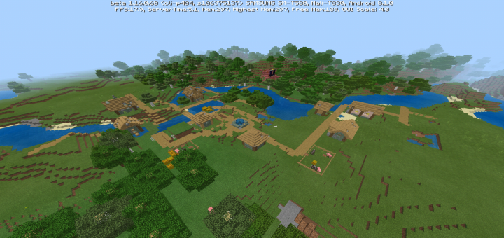 Nether Portal, Zombie Village, and Slightly Exposed Dungeon at Spawn (BETA ONLY)